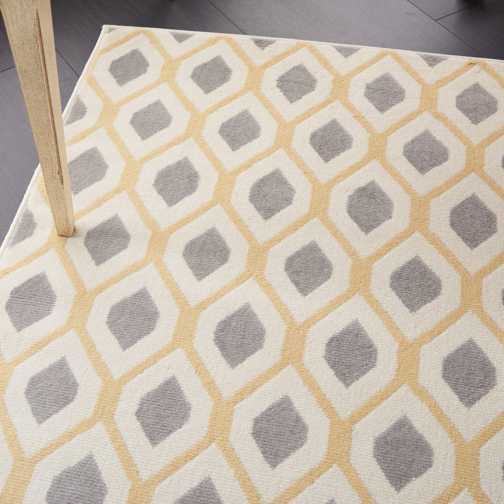Nourison Home Grafix GRF22 White Rectangle Indoor Area Rug - Power Loomed Medium Pile Living Room Rug-