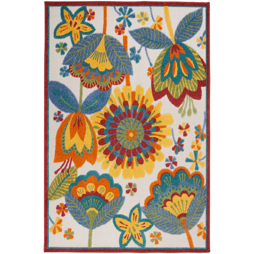 Nourison Home Aloha ALH25 Multicolor Rectangle Area Rug - Premium Stain-Resistant Machine Made Rug Made of 100% Polypropylene-