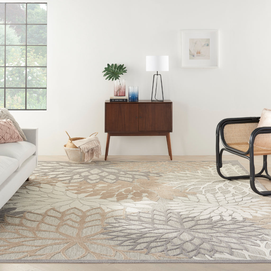 Nourison Home Aloha Indoor / Outdoor Machine Made Natural ALH05 Area Rug - Premium Stain-Resistant Round, Rectangle & Square Rug Made of 100% Polypropylene-