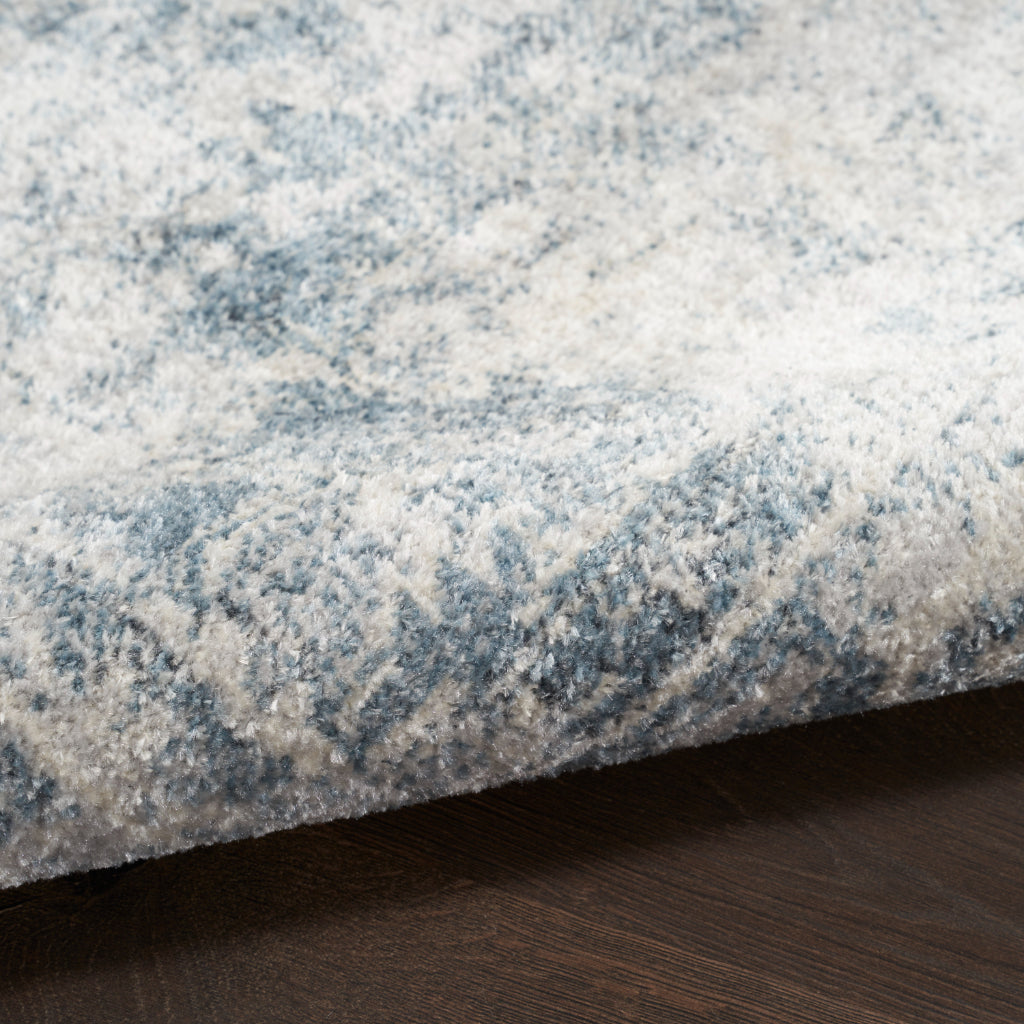 Nourison Home Astra ASW11 Rectangle Multicolor Machine Washable Rug - Power Loomed Persian Rug with Faded Blue Medallion Pattern-