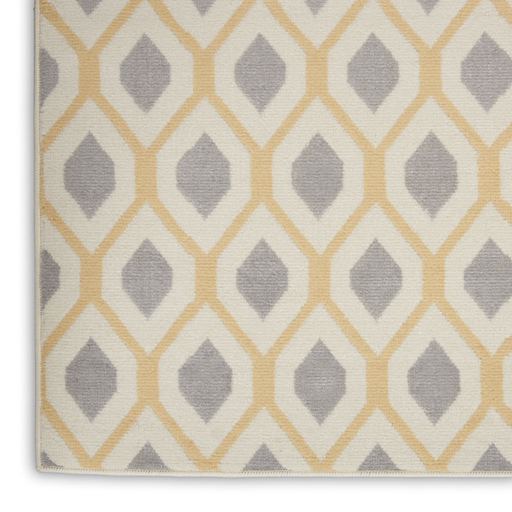 Nourison Home Grafix GRF22 White Rectangle Indoor Area Rug - Power Loomed Medium Pile Living Room Rug-