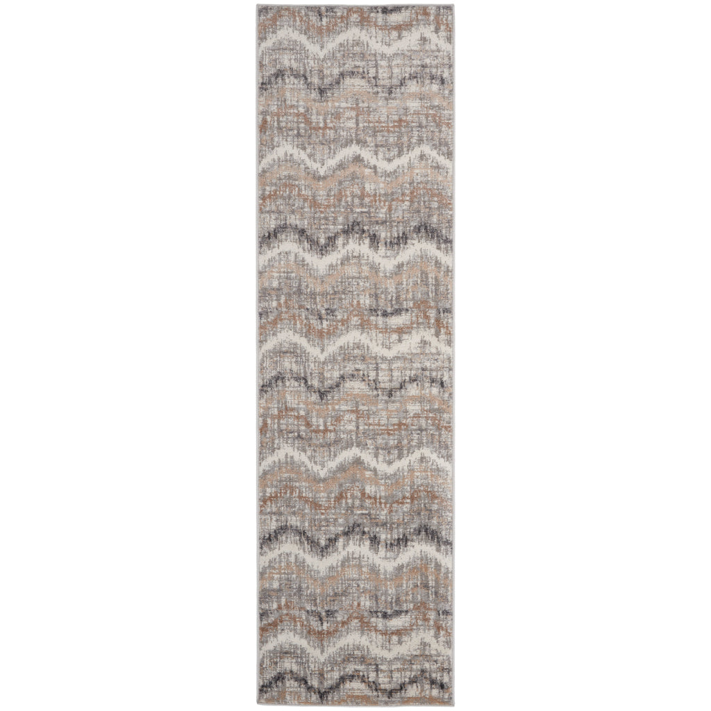 Nourison Home Elation ETN04 Multicolor Indoor Runner - Power Loomed Low Pile Hallway Runner with Chevron Pattern-