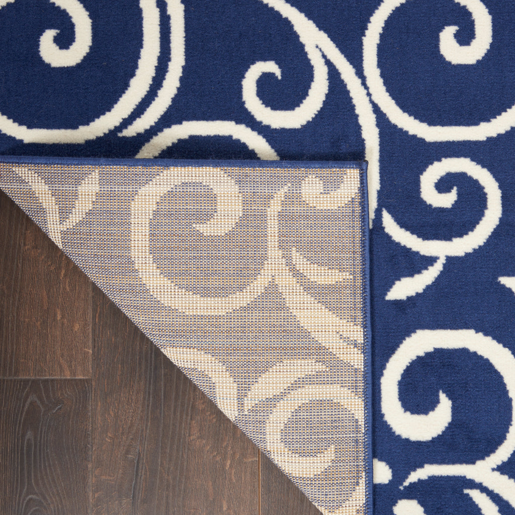 Nourison Home Grafix GRF19 Navy Rectangle Indoor Area Rug - Power Loomed Medium Pile Living Room Rug-
