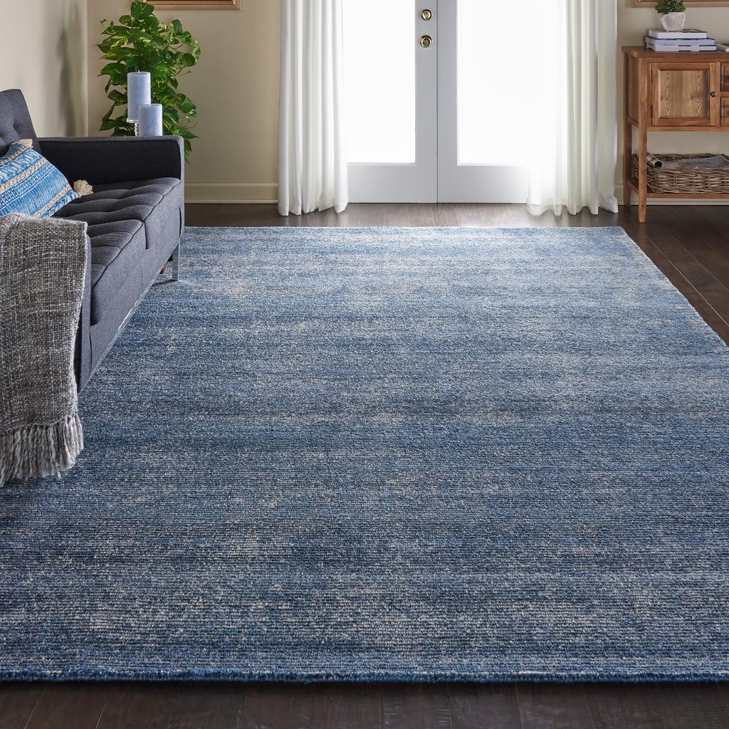Nourison Home Weston WES01 Blue Indoor Rectangle Area Rug - Modern Tufted Handmade Medium Pile