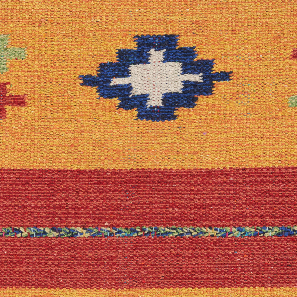 Nourison Home Baja BAJ02 Handmade Multicolor Rectangle Area Rug - Reversible Indoor Southwestern Rug with Yellow &amp; Red Background