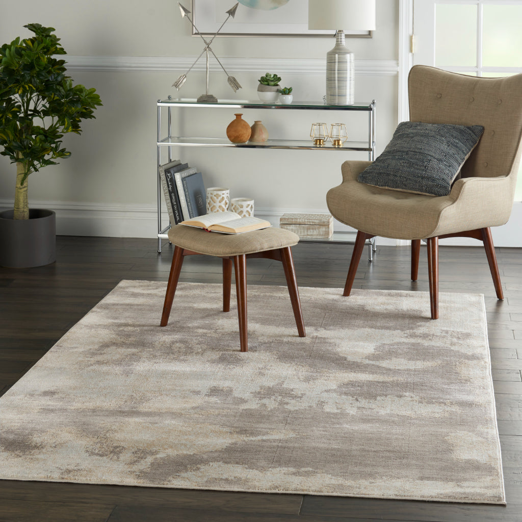 Nourison Home Imprints IMT03 Gray Rectangle Indoor Area Rug - Modern Style Medium Pile Abstract Rug