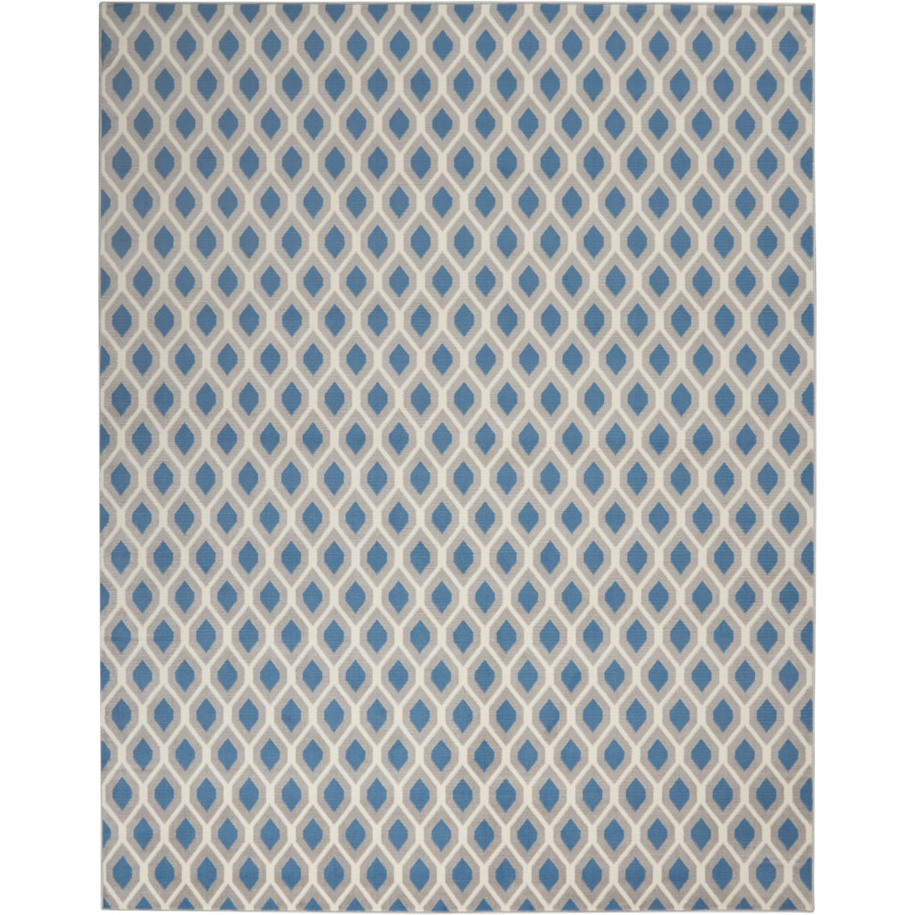 Nourison Home Grafix GRF22 Blue Rectangle Indoor Area Rug - Power Loomed Medium Pile Living Room Rug-