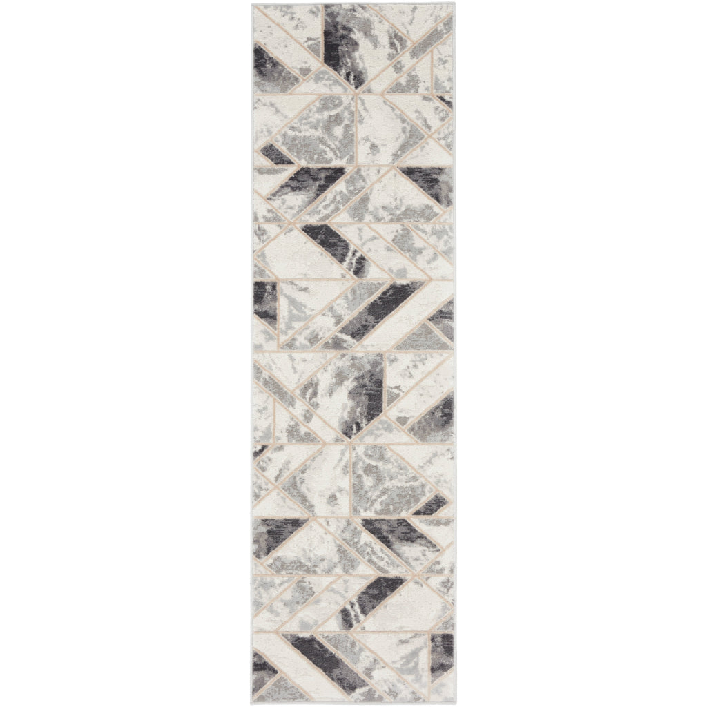 Nourison Home Elation ETN11 Multicolor Indoor Runner - Low Pile Runner with Geometric Pattern-