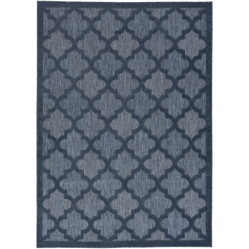 Nourison Home Easy Care NES01 Dark Blue Indoor / Outdoor Rectangle Rug - Modern Style Flatweave Low Pile Rug-