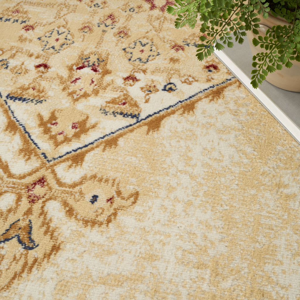 Nourison Home Grafix GRF43 Multicolor Indoor Rectangle Area Rug - Vintage Persian Rug with Cream Medallion Pattern