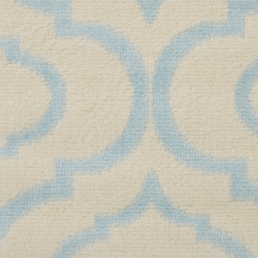 Nourison Home Jubilant JUB19 Ivory Blue Indoor Runner - Refined Contemporary Runner with Lantern Trellis Pattern