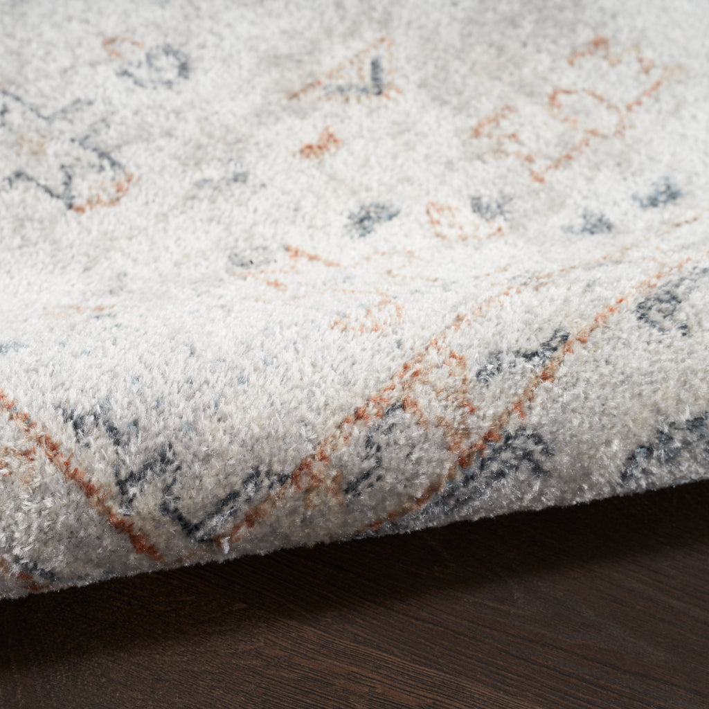 Nourison Home Astra ASW11 Rectangle Multicolor Machine Washable Rug - Power Loomed Persian Rug with Faded Light Blue Medallion Pattern-