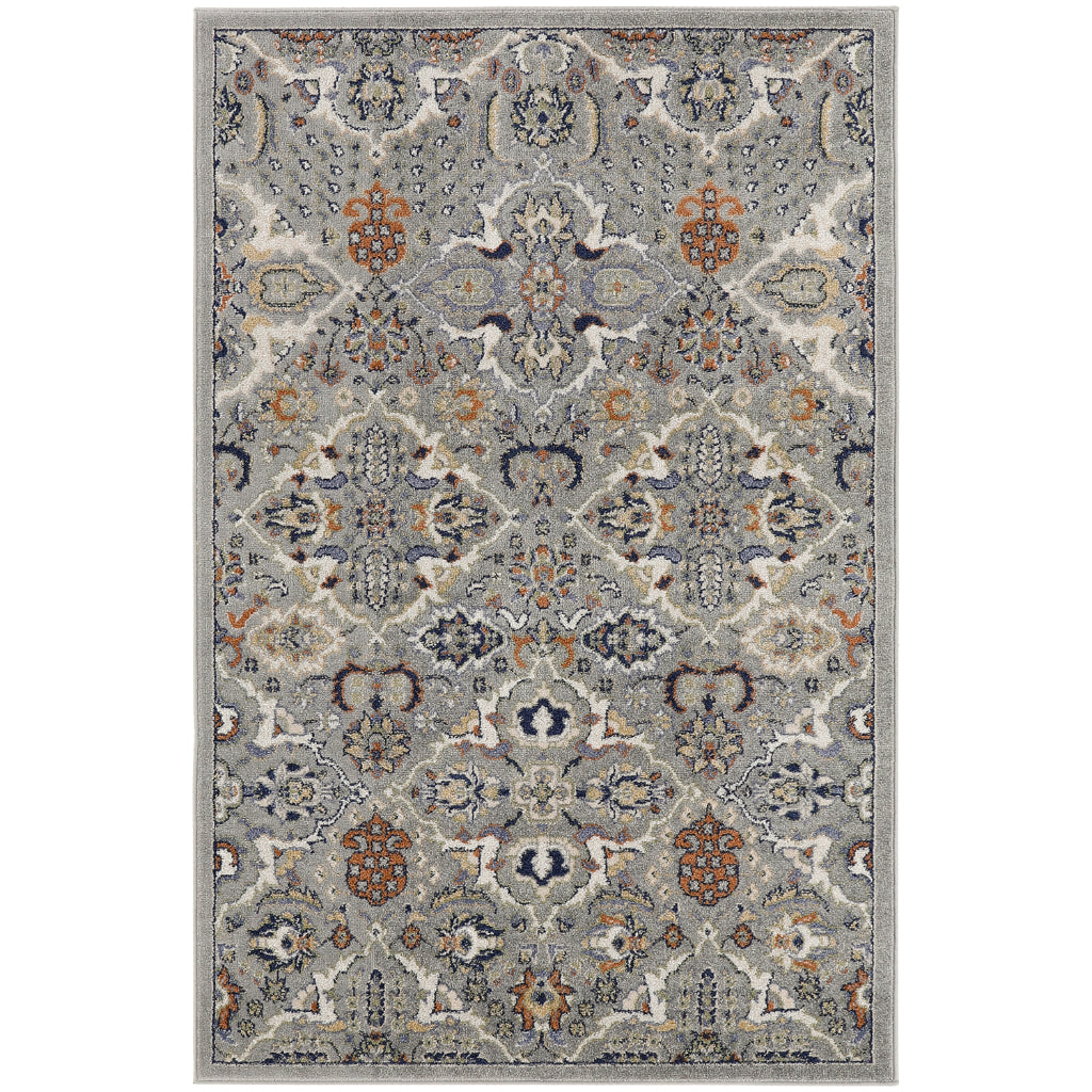 Nourison Home Allur ALR03 Power Loomed Multicolor Rectangle Area Rug - Indoor Low Pile Bohemian Style Rug in Gray Background-