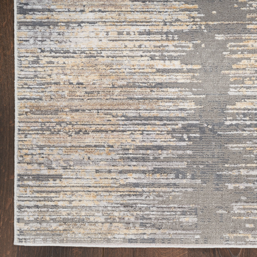 Nourison Home Abstract Hues ABH03 Multicolor Runner - Power Loomed Indoor Abstract Design Runner with Gray-Gold Accent