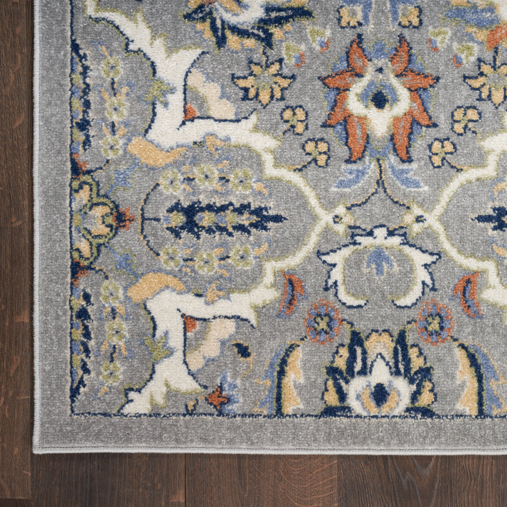 Nourison Home Allur ALR03 Power Loomed Multicolor Runner - Indoor Low Pile Bohemian Style Runner in Gray Background