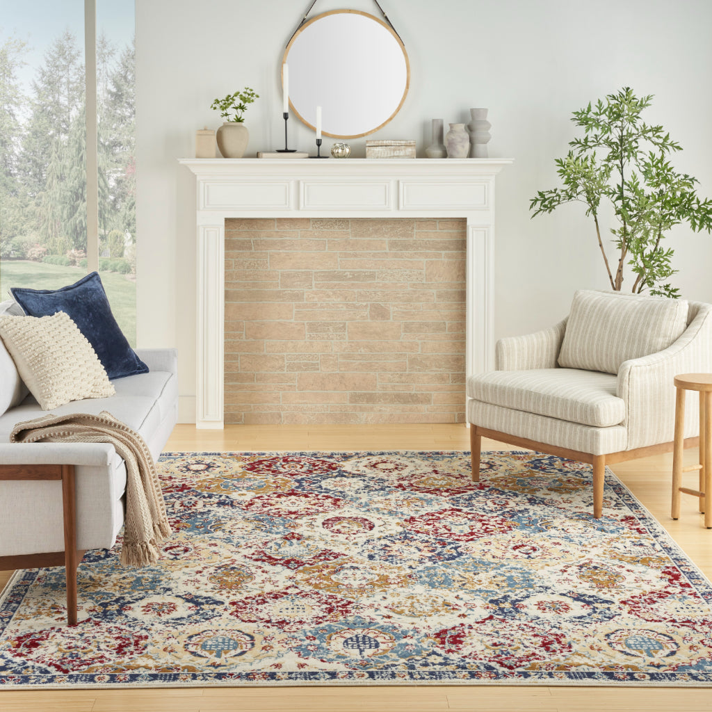 Nourison Home Grafix GRF31 Multicolor Indoor Rectangle Area Rug - Distressed Vintage Finish Medium Pile Rug