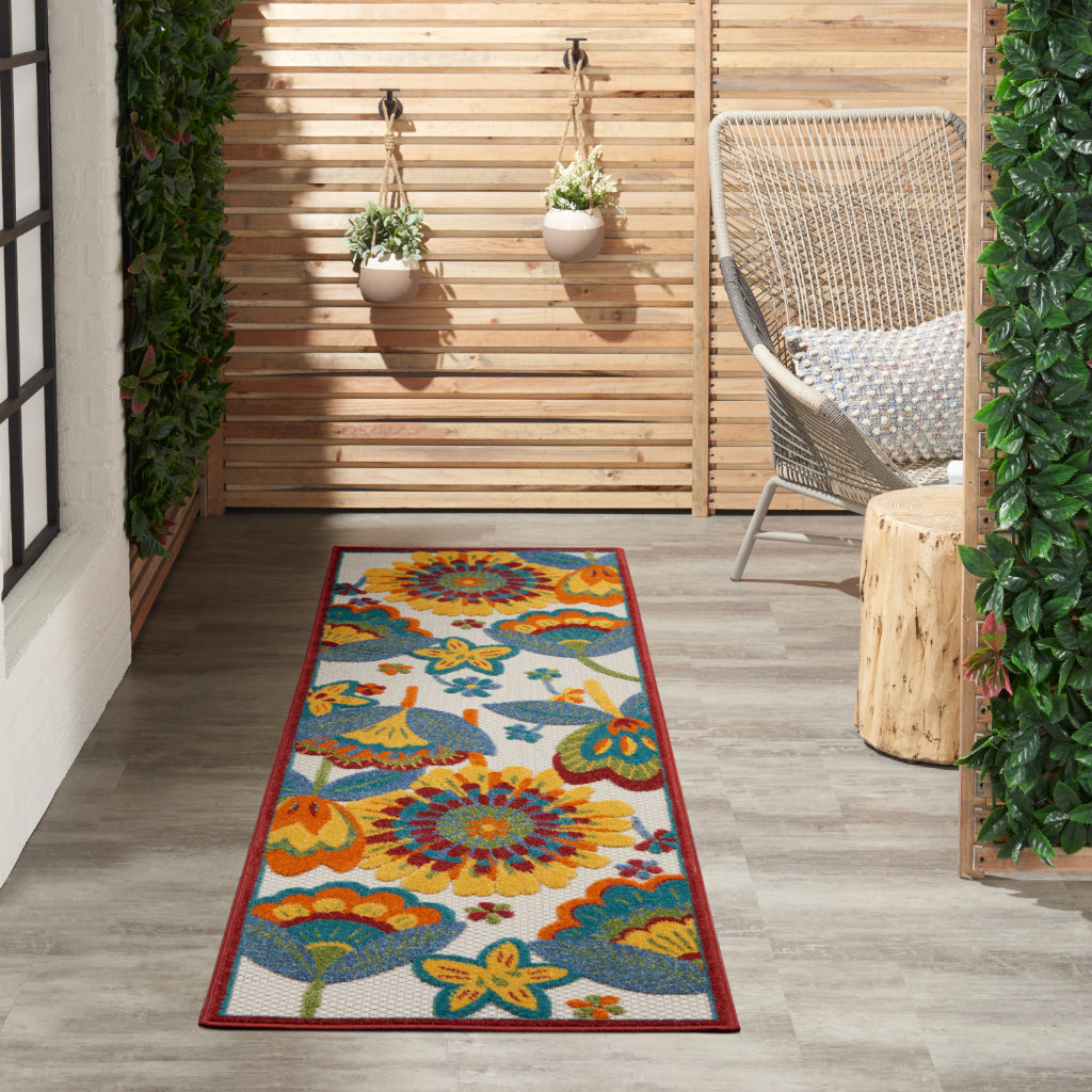 Nourison Home Aloha ALH25 Multicolor Runner - Premium Stain-Resistant Machine Made Rug Made of 100% Polypropylene