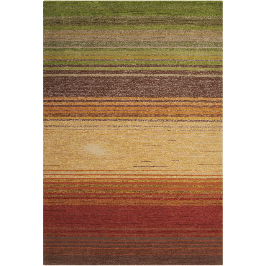 Nourison Home Contour CON15 Harvest Indoor Rectangle Area Rug - Tufted Medium Pile Stripe Living Room Rug-