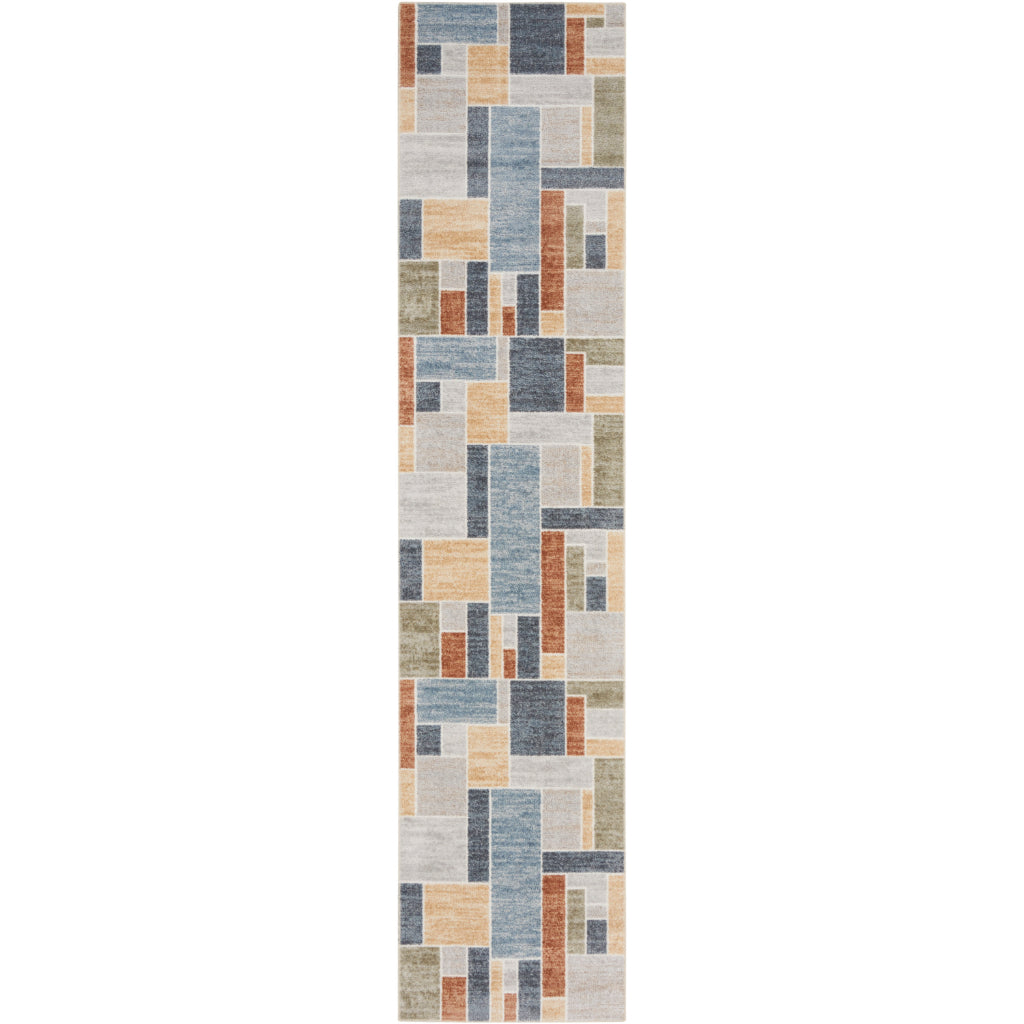 Nourison Home Astra ASW09 Multicolor Machine Washable Runner - Power Loomed Indoor Runner-