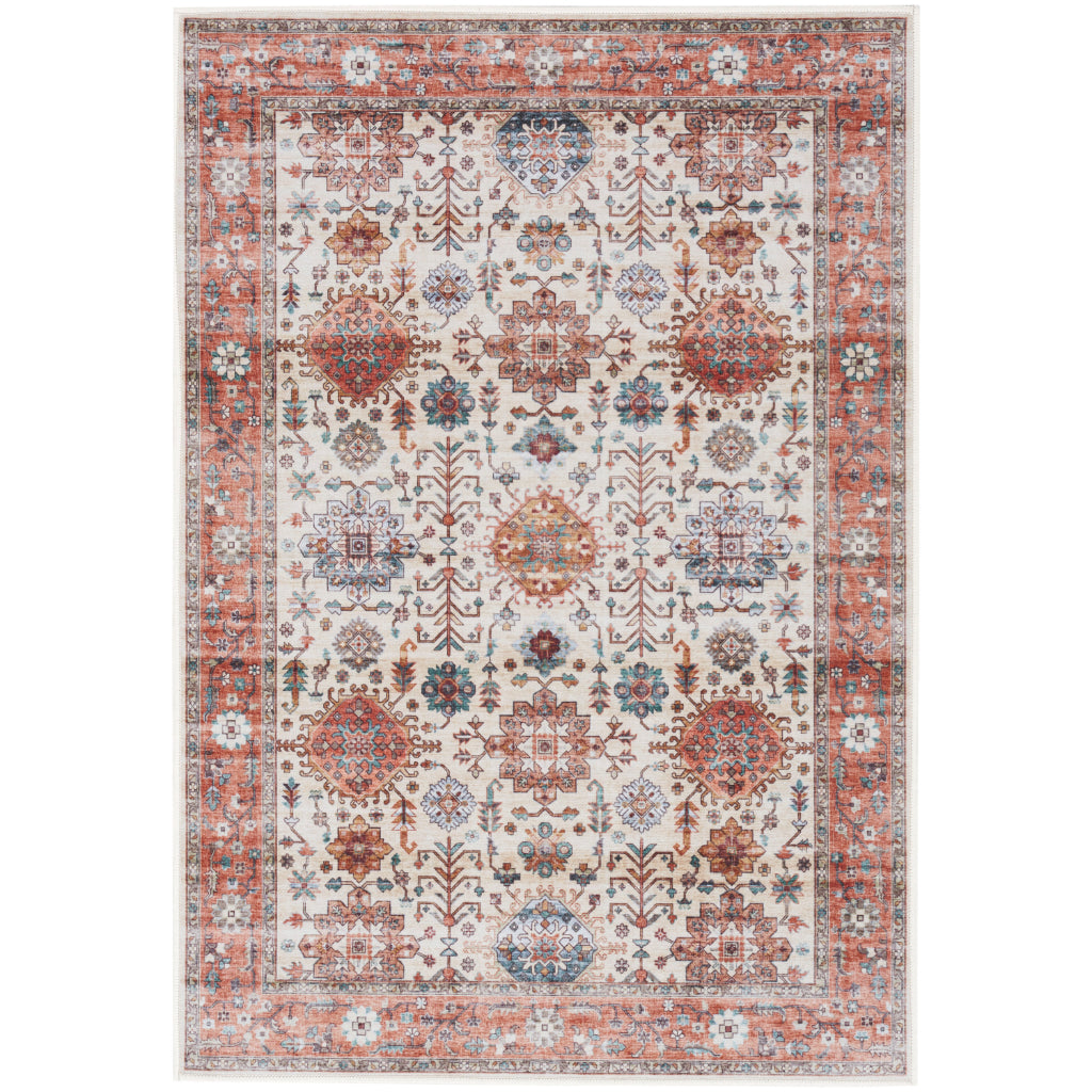 Nourison Home Fulton FUL12 Multicolor Indoor Rectangle Area Rug - Vintage Style Flatweave Low Pile Rug with Shades of Beige