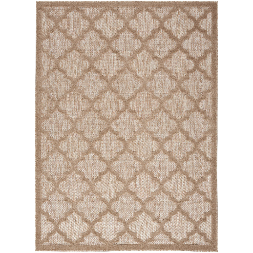 Nourison Home Easy Care NES01 Brown Indoor / Outdoor Rectangle Rug - Modern Style Flatweave Low Pile Rug-