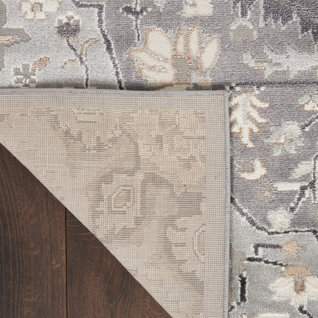 Nourison Home Elation ETN09 Multicolor Indoor Runner - Low Pile Runner with Gray &amp; Beige Hues Floral Design