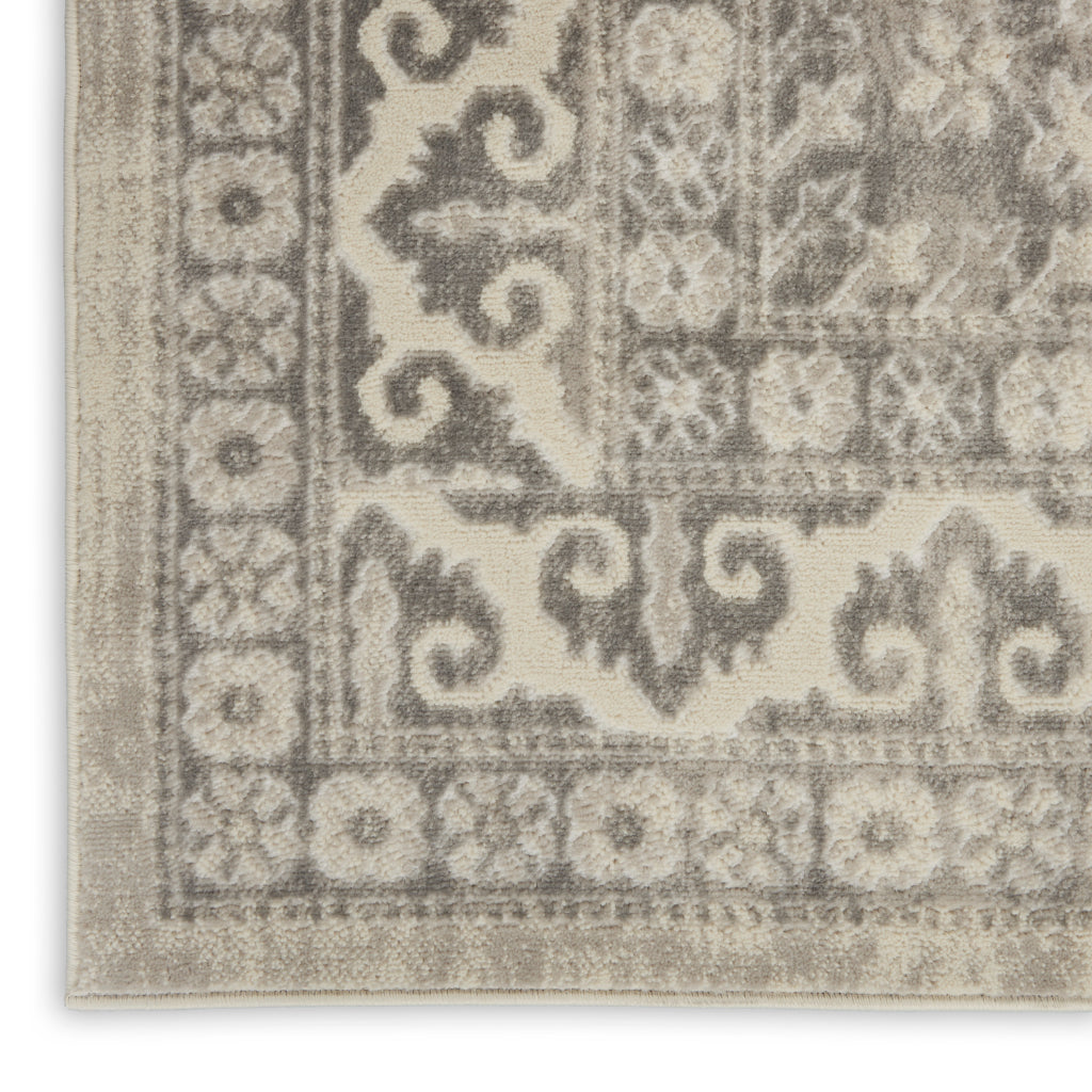 Nourison Home Cyrus CYR05 Gray Indoor Rectangle Area Rug - Power Loomed Low Pile Rug with Jute Backing