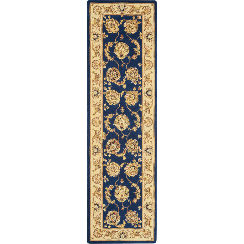 Nourison Home Nourison 2000 Multicolor 2022 Indoor Runner - Elegant Wool & Silk Floral Runner with Blue Background-
