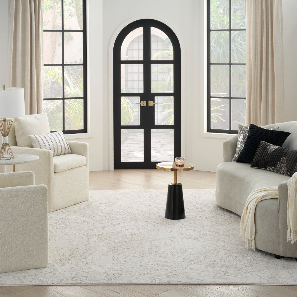 Nourison Home Desire DSR06 Cream Indoor Rectangle Area Rug - Power Loomed Plush Pile Rug with Abstract Pattern-