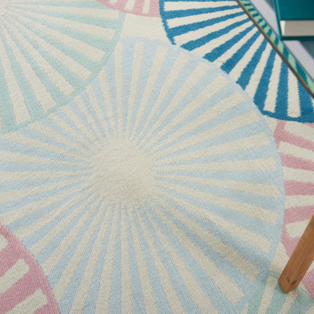 Nourison Home Grafix GRF20 Ivory/Multi Rectangle Indoor Area Rug - Power Loomed Medium Pile Living Room Rug-