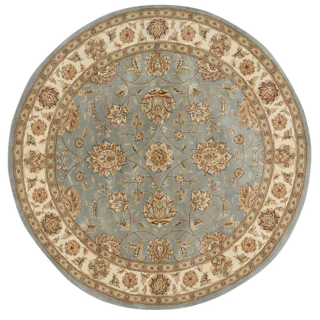 Nourison Home Nourison 2000 Multicolor 2210 Indoor Round Area Rug - Elegant Wool & Silk Floral Rug with Blue Background-