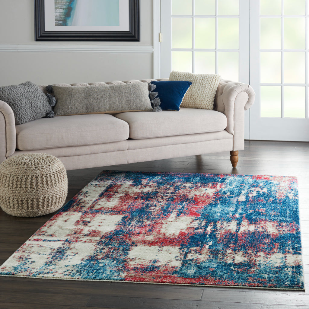 Nourison Home Imprints IMT02 Multicolor Rectangle Indoor Area Rug - Modern Style Medium Pile Abstract Rug