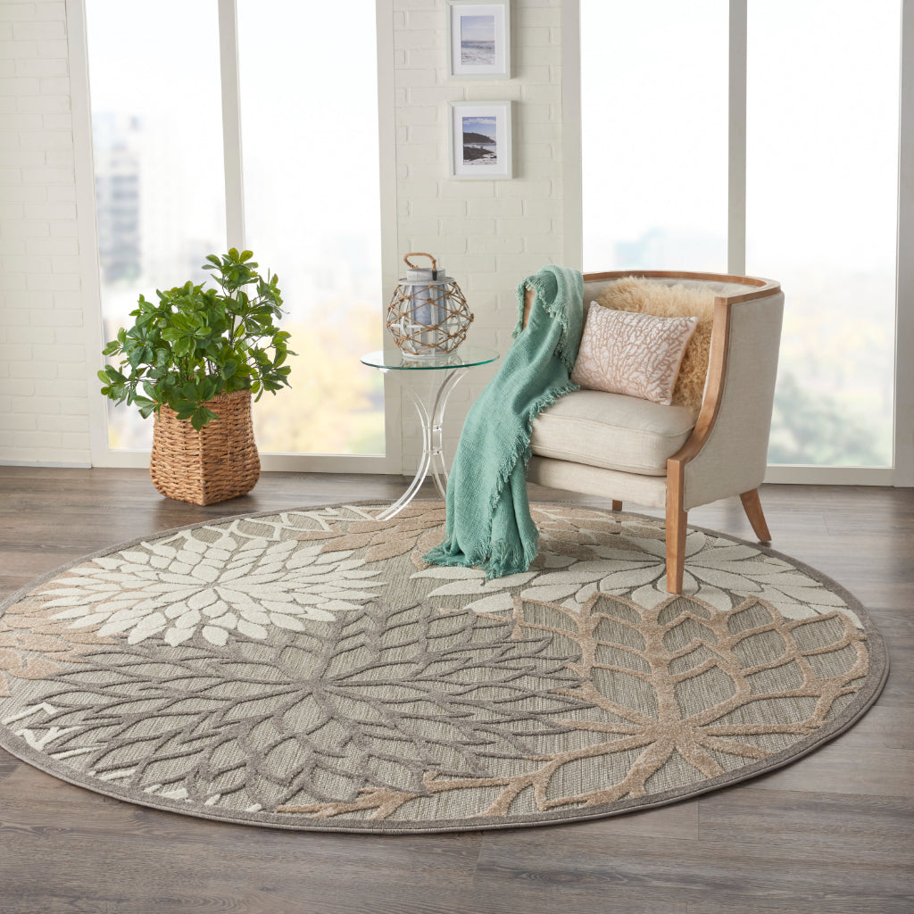 Nourison Home Aloha Indoor / Outdoor Machine Made Natural ALH05 Area Rug - Premium Stain-Resistant Round, Rectangle & Square Rug Made of 100% Polypropylene-