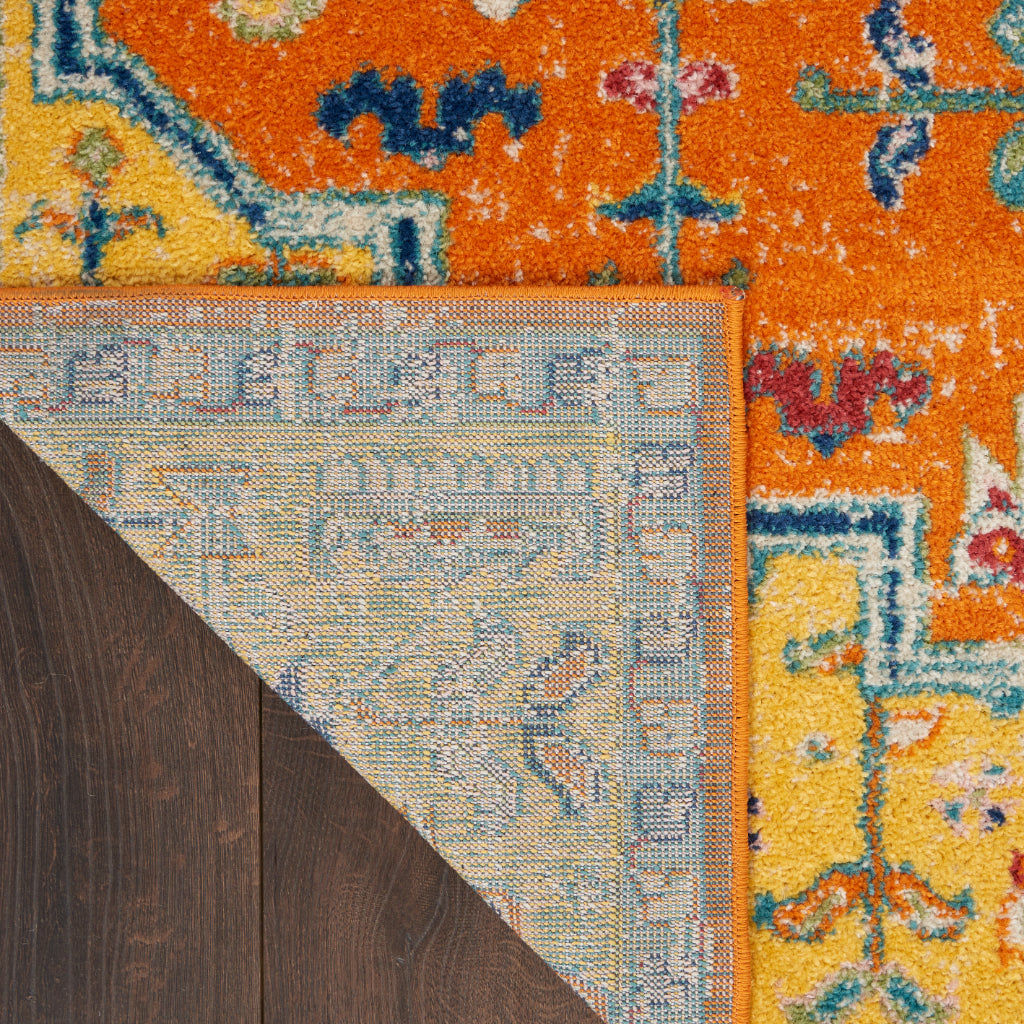 Nourison Home Allur ALR01 Machine Made Multicolor Rectangle Area Rug - Power Loomed Indoor Rug with Orange Persian Inspired Pattern-