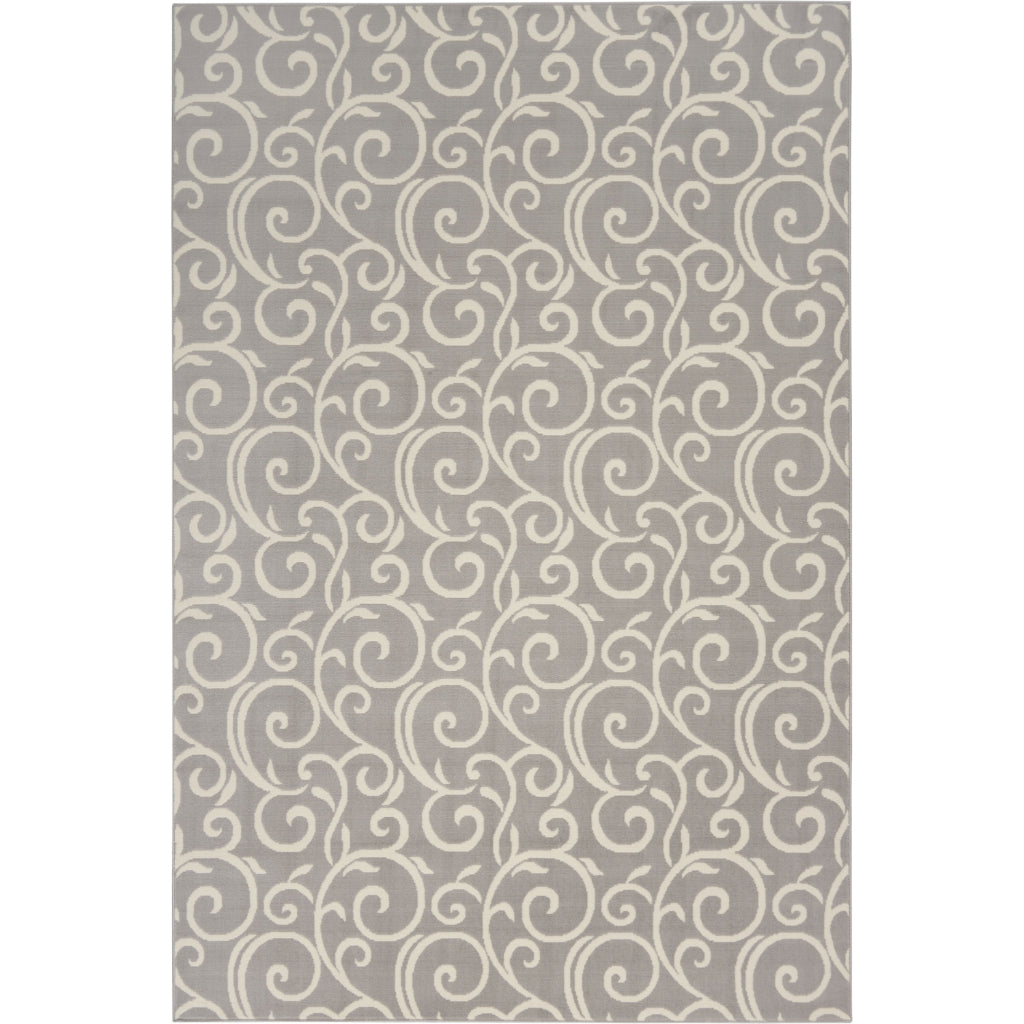 Nourison Home Grafix GRF19 Gray Indoor Rectangle Area Rug - Power Loomed Medium Pile Rug