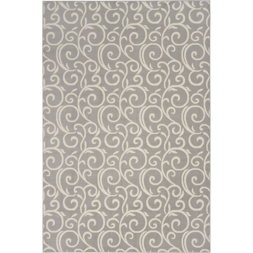 Nourison Home Grafix GRF19 Gray Indoor Rectangle Area Rug - Power Loomed Medium Pile Rug-