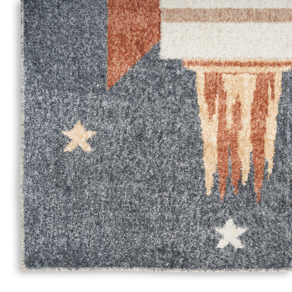 Nourison Home Astra ASW06 Rectangle Blue Machine Washable Rug - Indoor Kids Room Rug