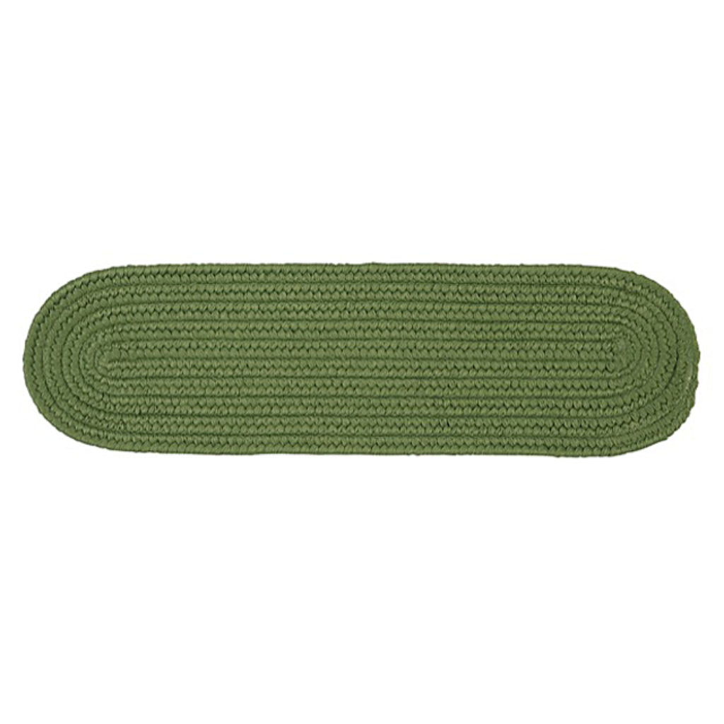 Colonial Mills Boca Raton Moss Green Handmade Oval Stair Tread - Vibrant Stain and Fade Resistant Braided Indoor / Outdoor Stair Tread