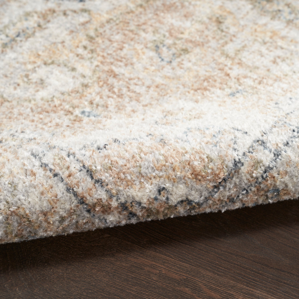 Nourison Home Astra ASW12 Rectangle Multicolor Machine Washable Rug - Power Loomed Persian Rug with Faded Beige Floral Design-