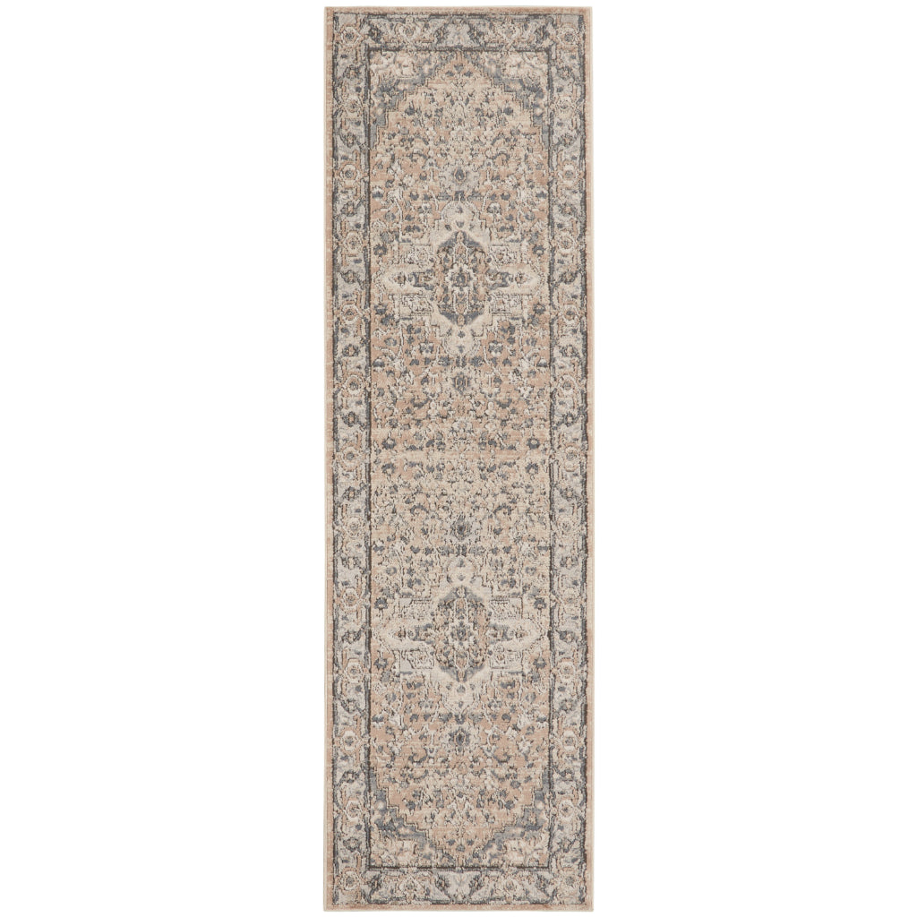 Nourison Home Concerto CNC05 Multicolor Indoor Runner - Power Loomed Low Pile Runner with Beige Background