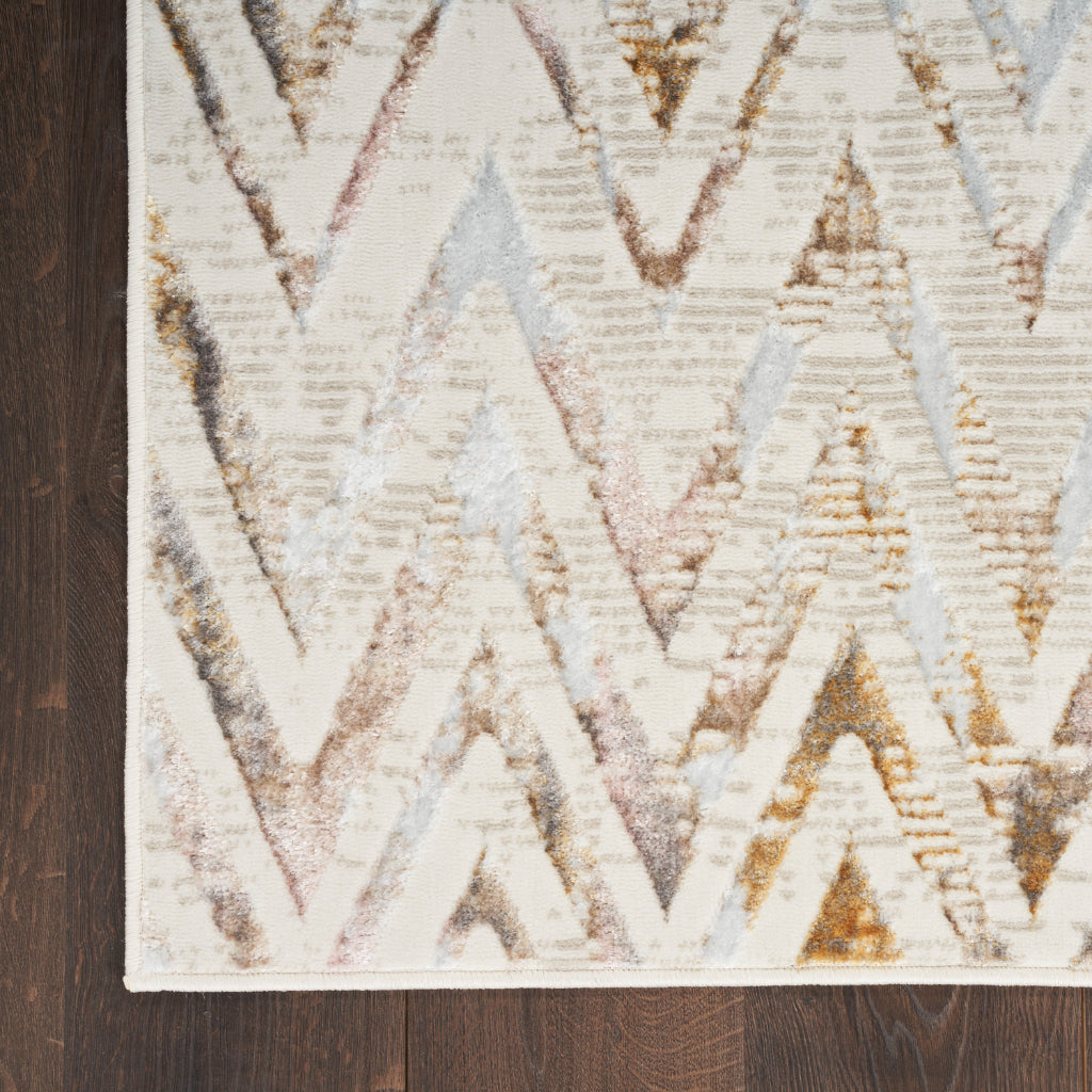 Nourison Home Glam GLM05 Multicolor Indoor Rectangle Area Rug - Low Pile Rug with Geometric Design