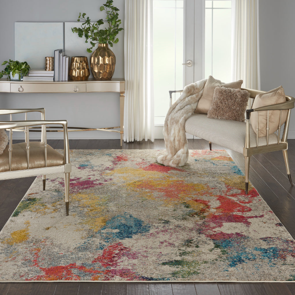 Nourison Home Celestial CES12 Multicolor Rectangle Indoor Area Rug - Power Loomed Modern Abstract Medium Pile Rug