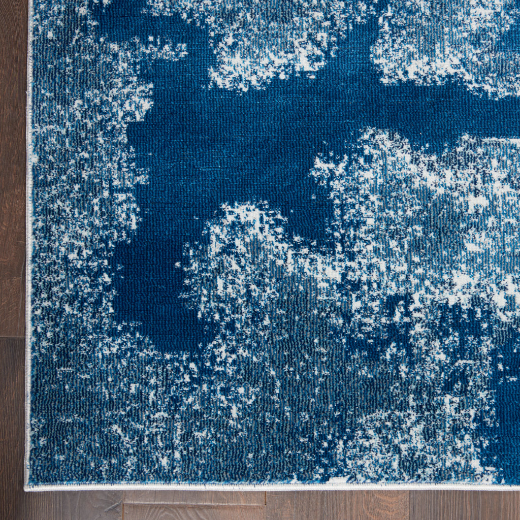 Nourison Home Imprints IMT03 Dark Blue Rectangle Indoor Area Rug - Modern Style Medium Pile Abstract Rug