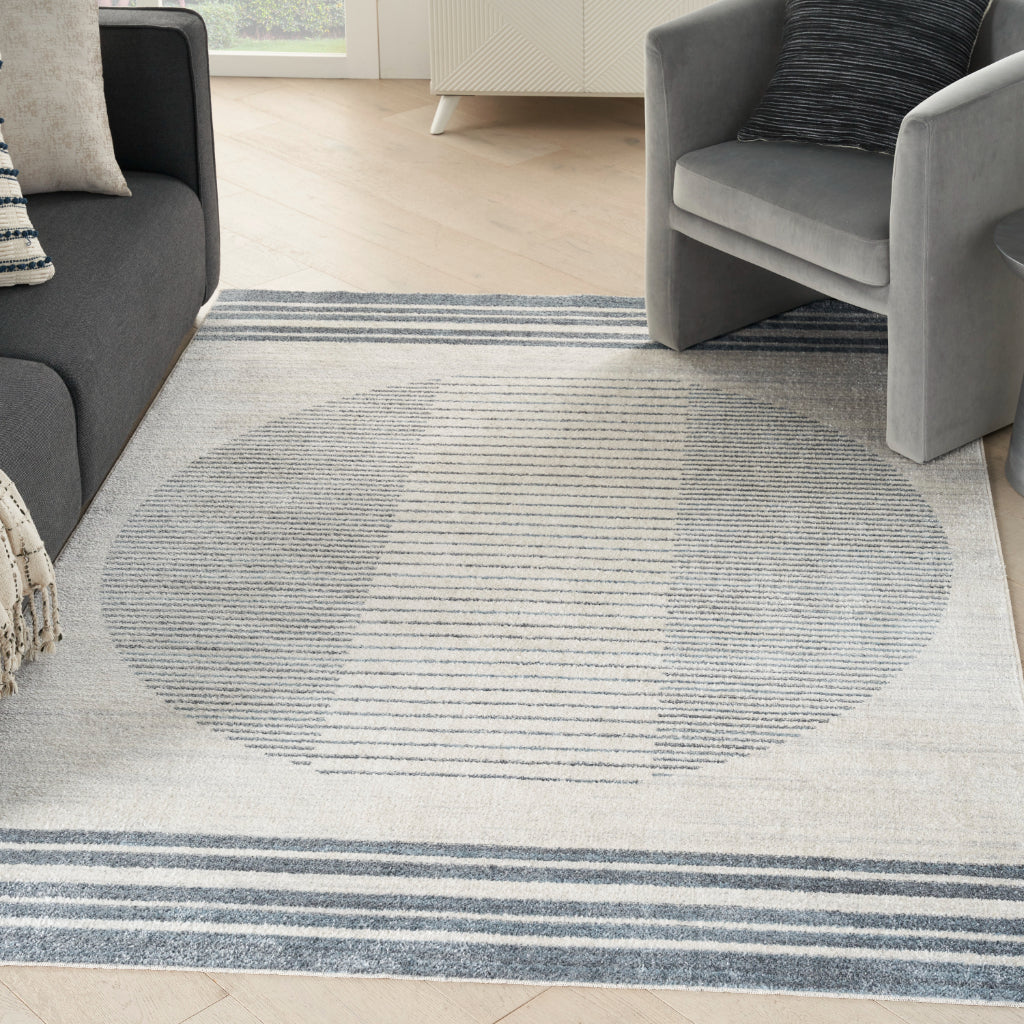 Nourison Home Astra ASW05 Rectangle Blue Machine Washable Rug - Power Loomed Indoor Rug