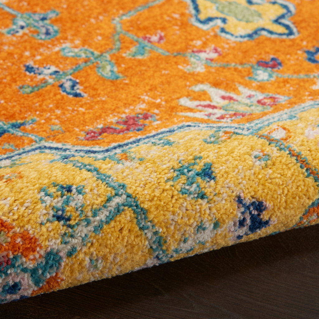 Nourison Home Allur ALR01 Machine Made Multicolor Rectangle Area Rug - Power Loomed Indoor Rug with Orange Persian Inspired Pattern-