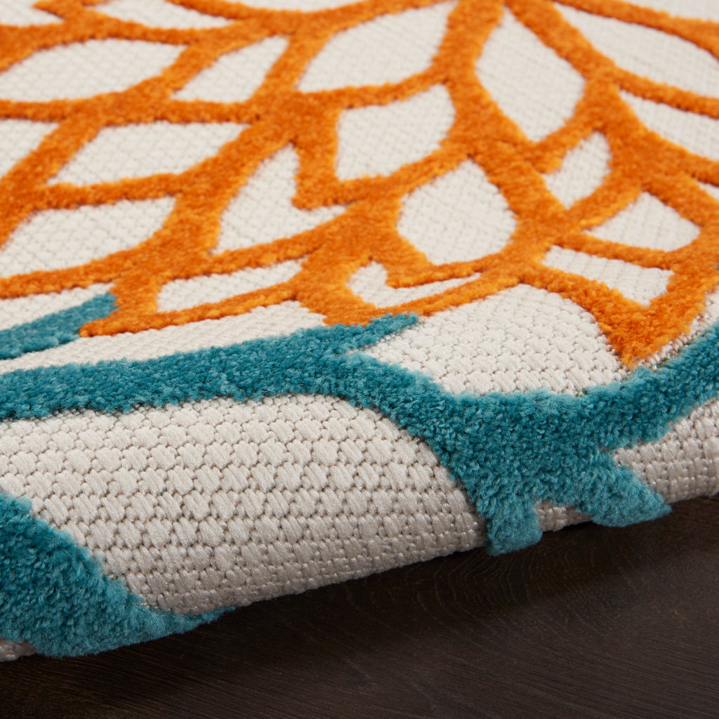 Nourison Home Aloha Indoor / Outdoor Machine Made Turquoise Multicolor ALH05 Area Rug - Premium Stain-Resistant Round, Rectangle & Runner Rug Made of 100% Polypropylene-