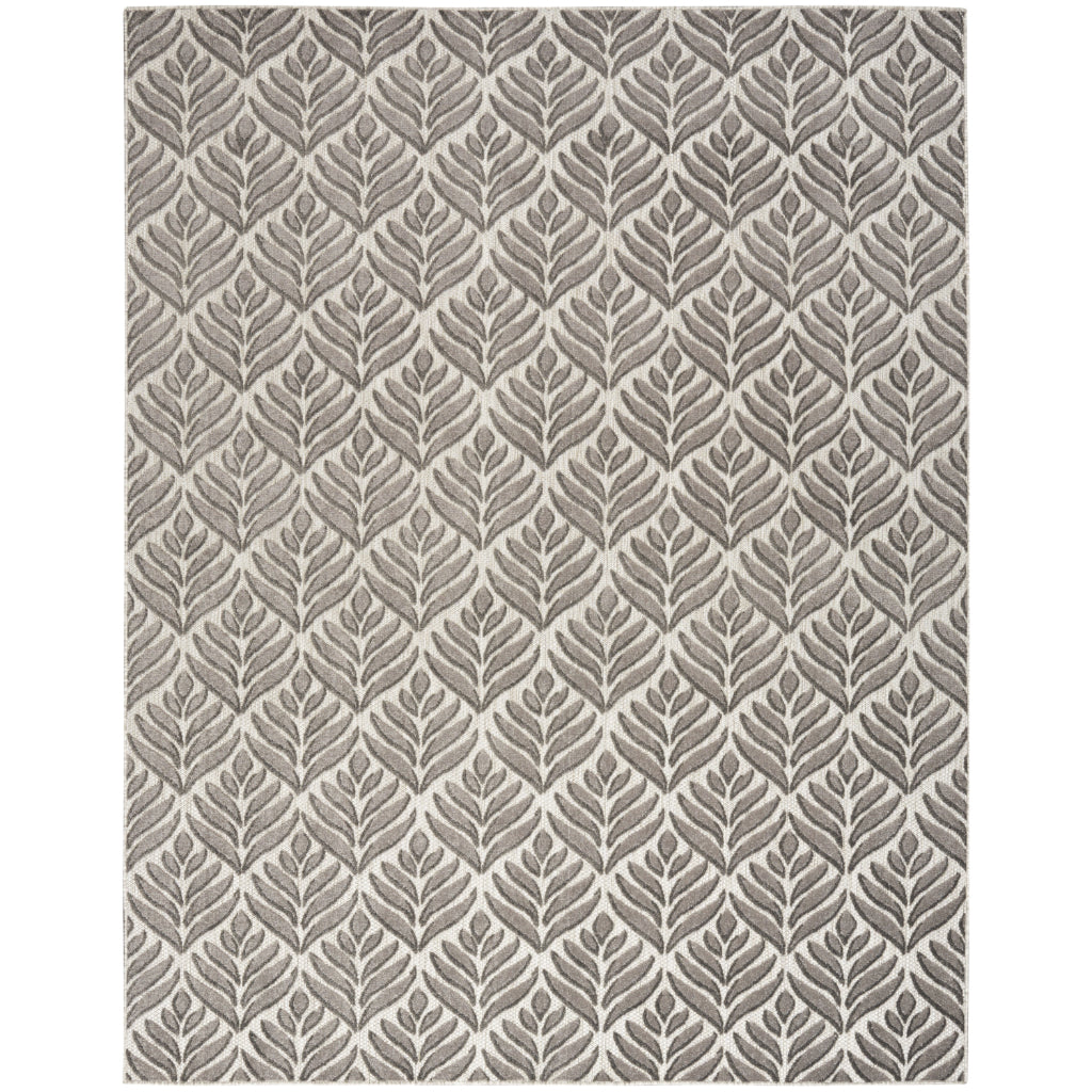 Nourison Home Aloha ALH35 Machine Made Dark Gray Rectangle Area Rug - Stain Resistant Indoor/Outdoor Rug-