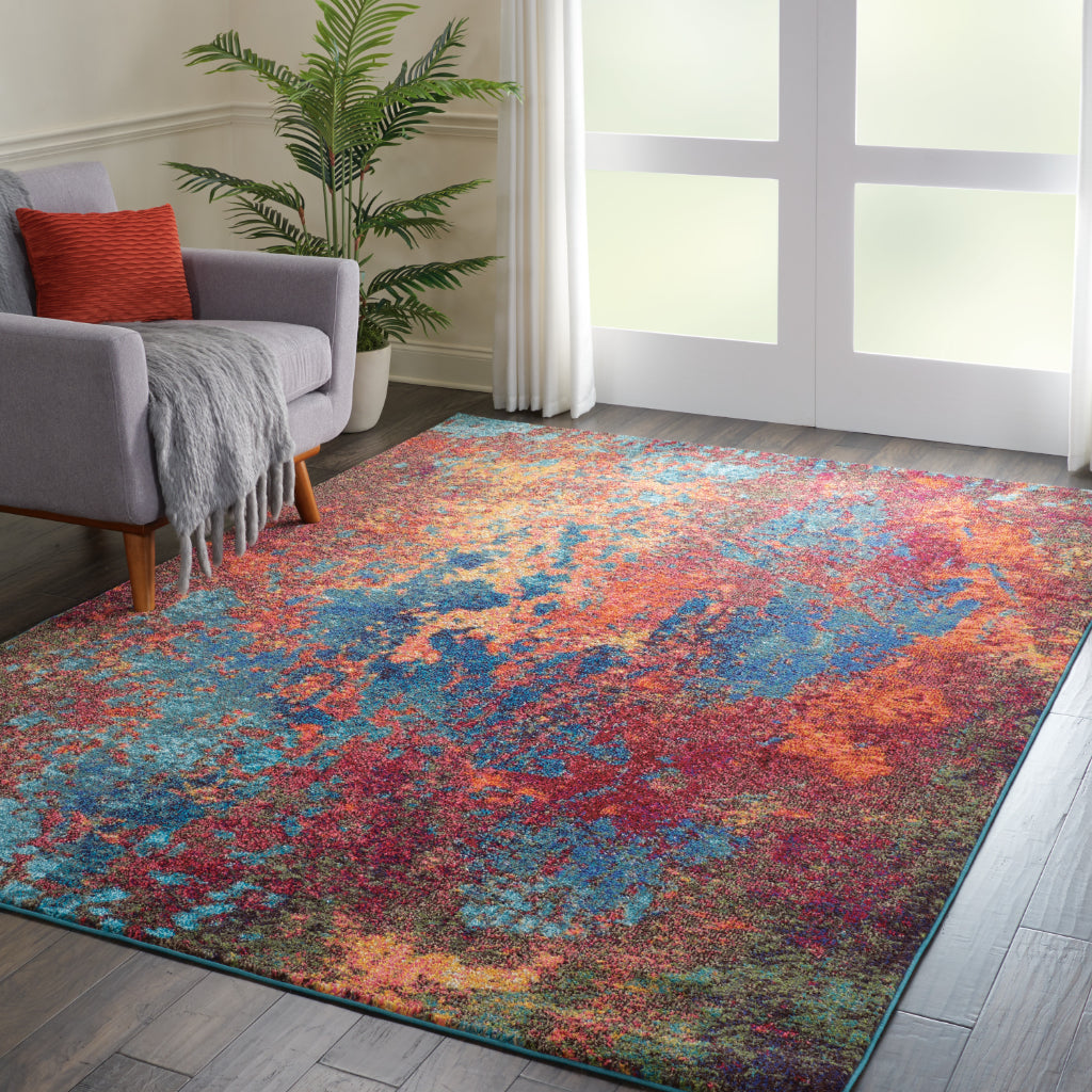 Nourison Home Celestial CES08 Multicolor Rectangle Indoor Area Rug - Power Loomed Modern Abstract Medium Pile Rug