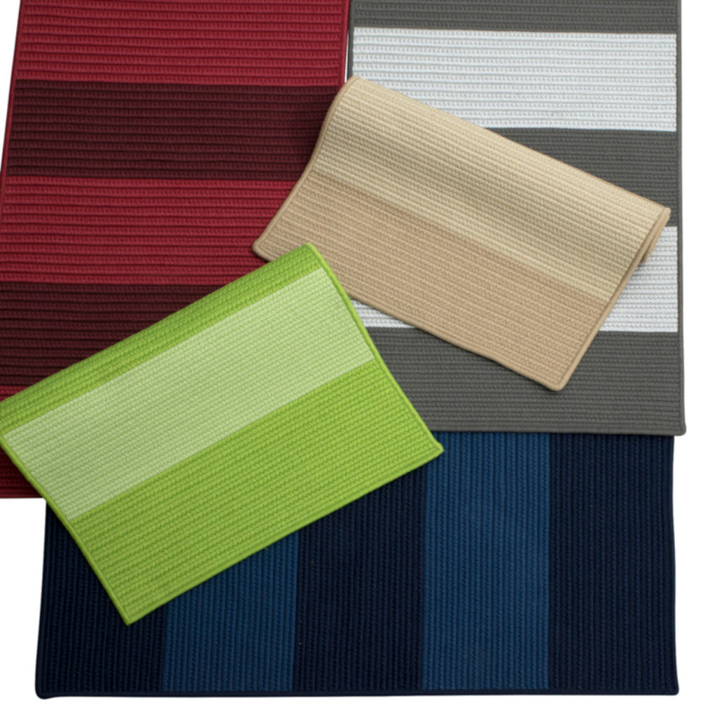 Colonial Mills Newport Textured Stripe Greys Rectangle Indoor / Outdoor Area Rug - Stain &amp; Fade Resistant Reversible Handmade Rug