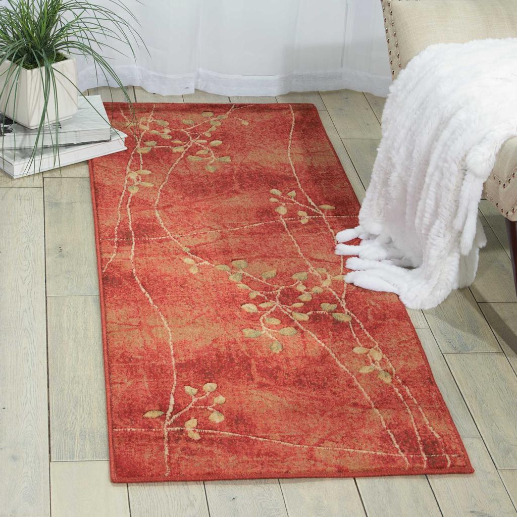 Nourison Home Somerset ST74 Flame Indoor Runner - Rustic Power Loomed Machine Made Medium Pile
